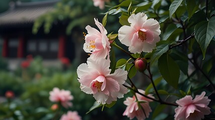 pink magnolia flowers