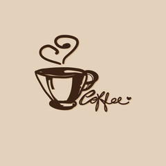 coffee cup icon symbol logo graphic
