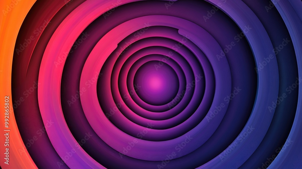 Poster vibrant multicolor abstract circular background with digital overlapping layers featuring a minimali