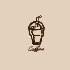 coffee cup icon symbol logo graphic