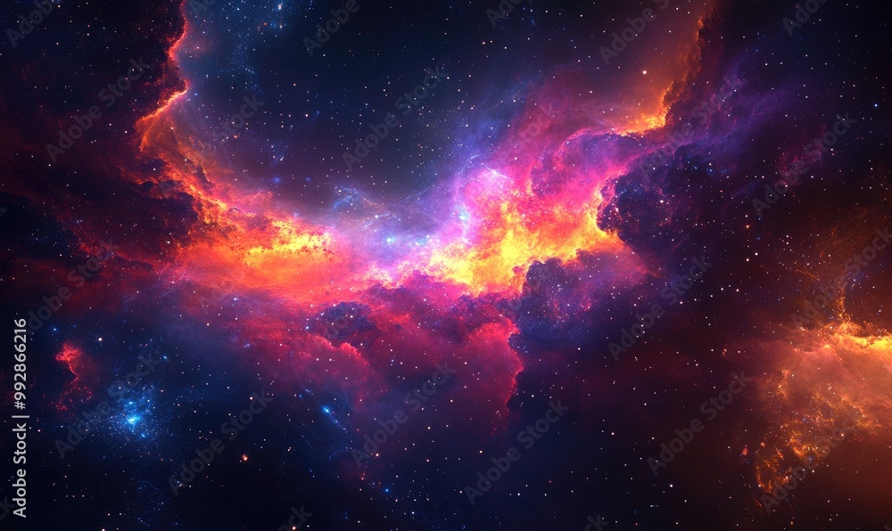 Poster infinite universe featuring stars and galaxies in outer space cosmic artwork created through 3d rend