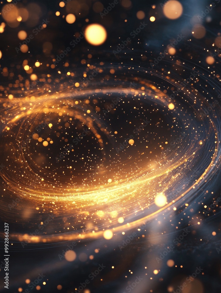 Poster abstract round light background in a fantasy 3d rendering style