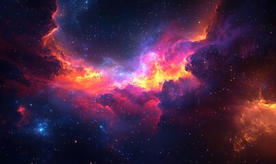 Naklejka premium Infinite universe featuring stars and galaxies in outer space Cosmic artwork created through 3D rendering