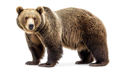Obraz premium Brown bear on white background 