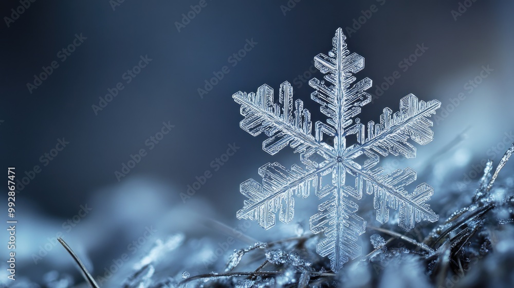 Aufkleber delicate snowflake intricately formed showcasing its unique and fragile beauty against a contrasting