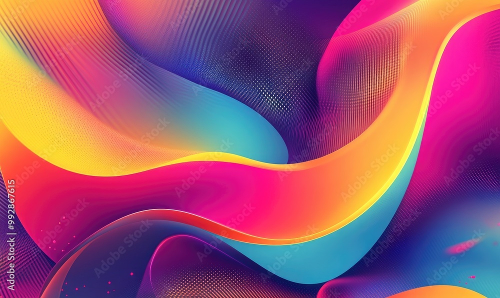 Aufkleber abstract fluid shapes in vibrant gradient colors modern geometric background with a colorful 3d flow