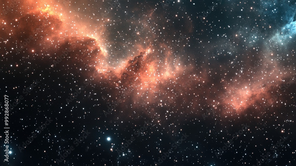 Poster abstract cosmic background featuring stars nebulae and constellations a realistic night sky with a f