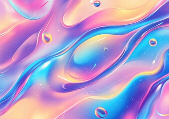 Vibrant neon holographic texture with a 2D cartoon style ideal for club party flyers Abstract gradient backdrop for creative designs