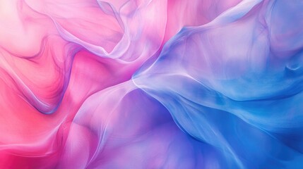 Fototapeta premium Surreal Alcohol Ink Artwork Distorted Pink Wallpaper Hypnotic Silk Texture Grey Minimalist Background Concept of Freedom Hallucinatory Wavy Design Vibrant Fluorescent Elements Blue Surreal Ink