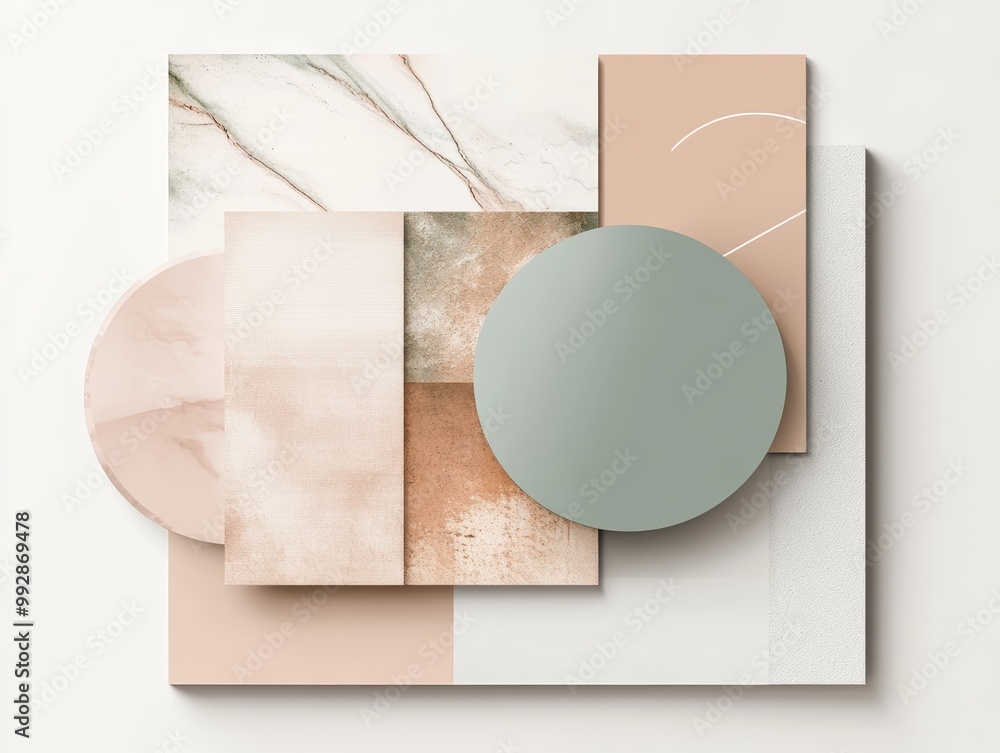 Poster abstract composition of shapes and colors creating a modern aesthetic for art and design enthusiasts
