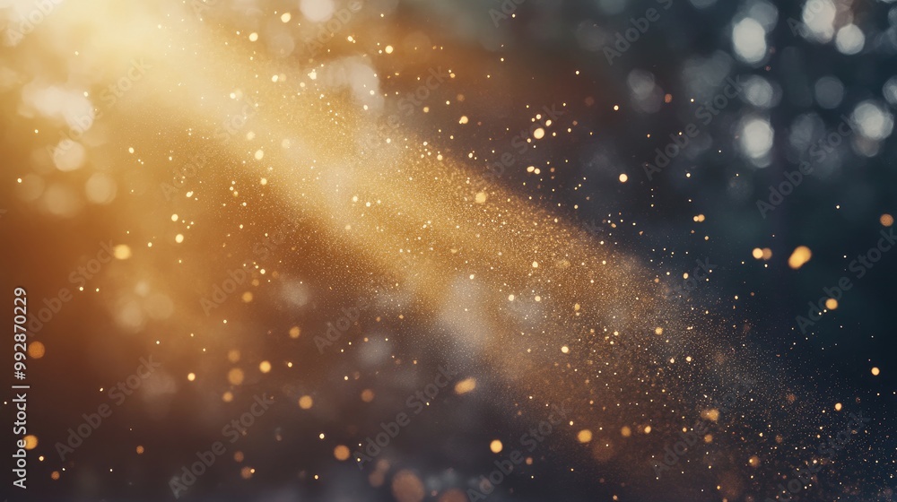 Poster real dust particles creating a stunning backlit effect with authentic lens flare