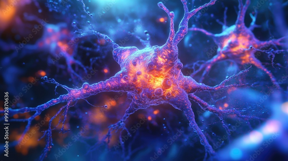 Poster abstract neuron series an artistic composition of shapes colors and elements exploring themes of the