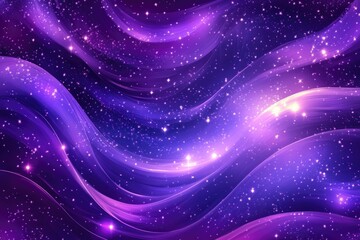 Obraz premium Vibrant violet illustration featuring an abstract shimmering background adorned with stars