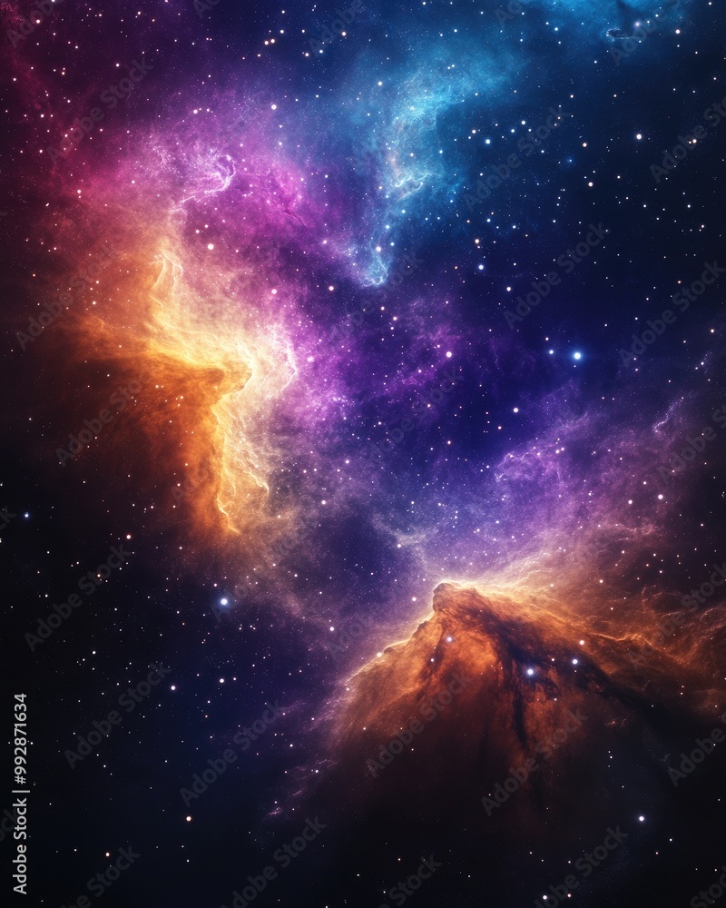 Aufkleber vivid deep space nebula featuring a multicolored starfield infinite cosmic backdrop showcasing star 