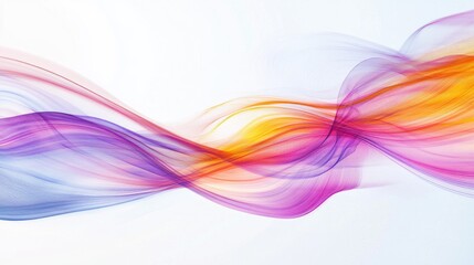 Colorful abstract lines on a white background representing motion and dynamic movement