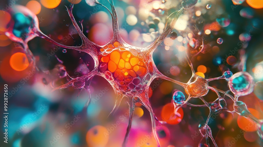 Poster abstract neuron series an artistic composition of shapes colors and elements exploring themes of the