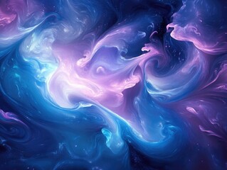 Fototapeta premium Vibrant fantasy wallpaper featuring shades of blue and violet
