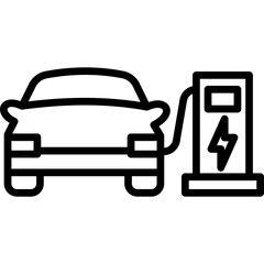 Electric Vehicle Line Icon