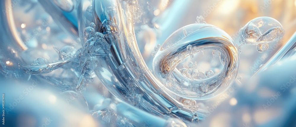 Poster abstract 3d background featuring imaginative structures and shapes