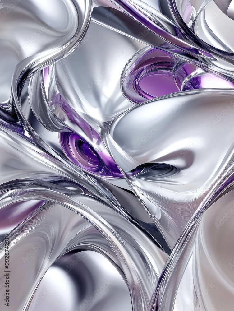 Poster surreal 3d rendering of abstract art featuring a smooth organic background composed of wavy elements
