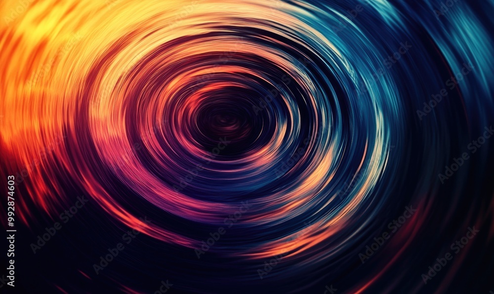 Poster Ethereal minimalist abstract background featuring a radial motion effect Vibrant colors create a captivating ripple movement perfect for graphic design applications