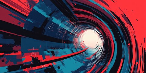 Abstract contemporary radial banner design