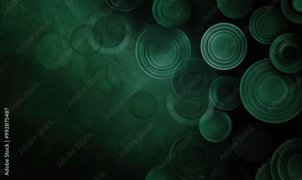 Aufkleber elegant dark green background featuring randomly layered faint circular shapes in a visually appeali