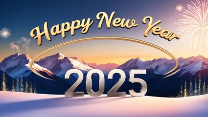 Celebrate the arrival of 2025 with a stunning Happy New Year 2025 image set against a breathtaking view. The words “Happy New Year 2025” are beautifully written in a natural or urban landscape