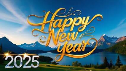 Celebrate the arrival of 2025 with a stunning Happy New Year 2025 image set against a breathtaking view. The words “Happy New Year 2025” are beautifully written in a natural or urban landscape
