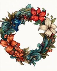 Fototapeta premium Fantasy decorated circular ornament