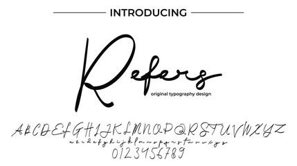 Refers Font Stylish brush painted an uppercase vector letters, alphabet, typeface