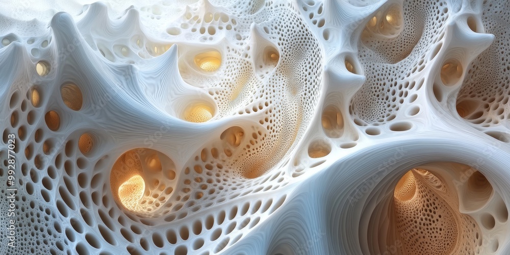 Poster fractal design in an abstract form textured visual representation three dimensional illustration