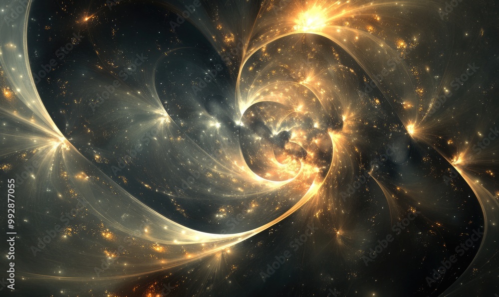 Poster Abstract 3D rendering of a fractal light background