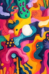Colorful abstract 2D cartoon backdrop