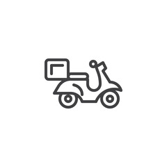Fototapeta premium Pizza Delivery Bike line icon