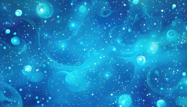 Light blue 2D cartoon backdrop featuring cosmic stars An abstract glitter illustration with vibrant cosmic elements Ideal design for promotional materials