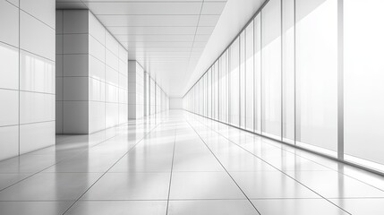A minimalist architectural technology background with a clean white industrial design, perfect for modern tech themes.