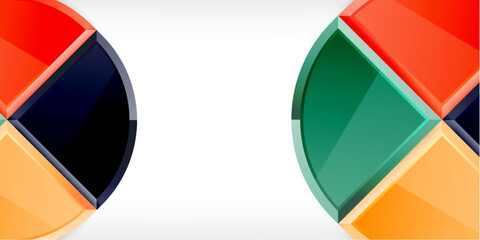 Obraz premium Glossy circles geometric background. Vector Illustration For Wallpaper, Banner, Background, Card, Book Illustration, landing page