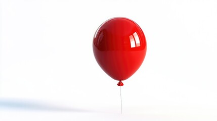 Obraz premium A single red balloon isolated on a white background.