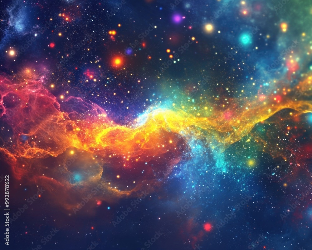Poster vibrant abstract universe distribution computational generative art background illustration