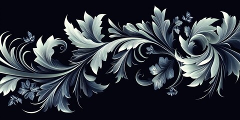 Decorative leaf frame design Raster illustration