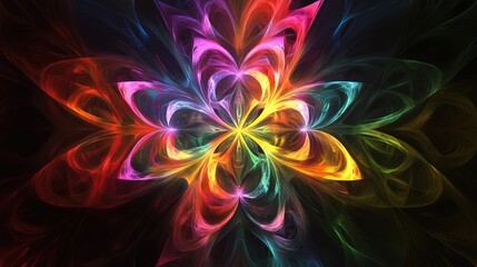Obraz premium Vibrant multicolored kaleidoscope fractal design Abstract backdrop