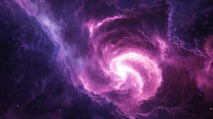Fototapeta premium Enchanting purple light and smoke create an abstract vortex of particles within a futuristic portal 3D rendering