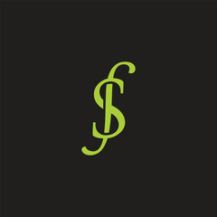 letter sf money dollar green curves symbol logo vector