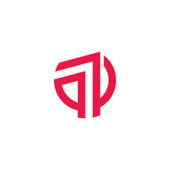 number 7 seven red arrow circle simple logo vector