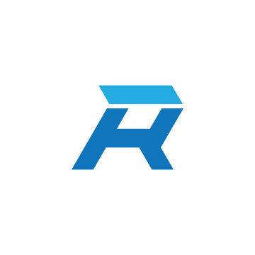 recommend clip art: letter rhk blue simple geometric logo vector