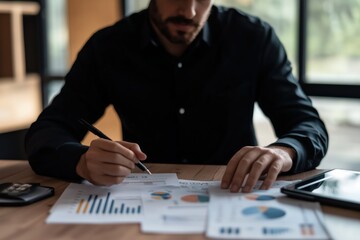 Financial advising: Discussing investments and planning in a sleek office