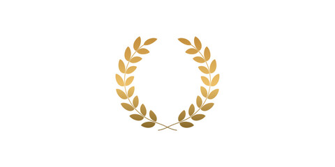 Vector golden laurel wreath for winner, award, prize, cinema, certificate, etc.