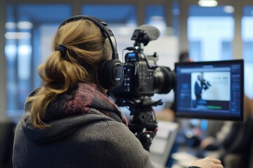 Naklejka premium Gathering information and conducting interviews: The life of a journalist