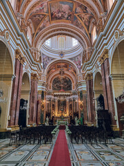 Obraz premium The interior of the baroque Cathedral of Saint Paul, Mdina, Malta